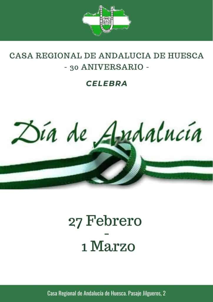 Celebración del Día de Andalucía en Huesca por su 30 aniversario.